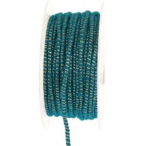 Artículo Hilo de lana con alambre cordón de fieltro cordón de lana turquesa oro Ø5mm 33m