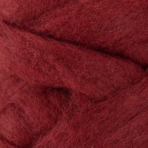 Artículo Cordón de lana, lana decorativa, rojo oscuro, cinta de lana de 10 m para floristería y manualidades
