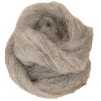Artículo Lana decorativa, gris-natural, 2 m de lana afieltrada para manualidades y floristería