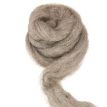 Artículo Cordón de lana decorativo gris natural de 2 m, lana afieltrada para manualidades y floristería.