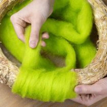 Artículo Fibra de lana para decoración verde intenso 2 m
