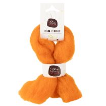 Artículo Cordón de lana, fieltro de lana, naranja, 2 m, para manualidades, atar y decorar.