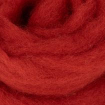 Artículo Cordón de lana, lana decorativa, rojo, 2 m de lana afieltrada para floristería, decoración y manualidades.