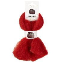 Artículo Cordón de lana, lana decorativa, rojo, 2 m de lana afieltrada para floristería, decoración y manualidades.