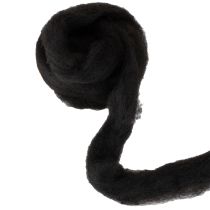 Artículo Lana decorativa, cordón de lana, lana afieltrada para manualidades creativas y floristería, 2 m, negro