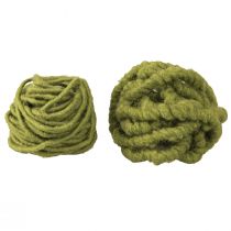Artículo Cordón de lana hilo de mecha polar verde verde musgo L7m juego de 2