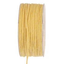 Artículo Hilo de mecha cordón de lana cordón de fieltro hilo de lana amarillo Ø3mm 100m