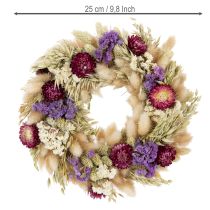 Artículo Corona de flores secas, decoración festiva para mesa en ocasiones especiales y temporadas festivas, 25 cm.