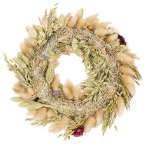 Artículo Corona de flores secas, decoración festiva para mesa en ocasiones especiales y temporadas festivas, 25 cm.