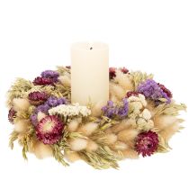 Artículo Corona de flores secas, decoración festiva para mesa en ocasiones especiales y temporadas festivas, 25 cm.