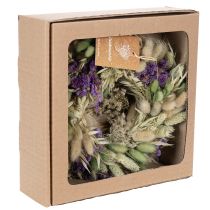 Artículo Corona de flores secas para primavera y verano, para mesa y puerta de entrada, para ocasiones especiales con toques de color, 26 cm.