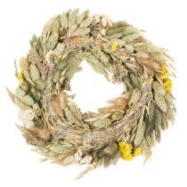 Artículo Corona de flores secas, decoración natural para mesa, salón y pasillo, 25 cm.