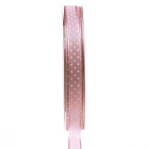 Artículo Cinta de regalo cinta decorativa punteada rosa viejo 10mm 25m