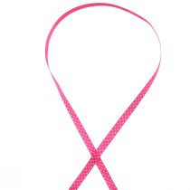 Artículo Cinta de regalo cinta decorativa punteada rosa 10mm 25m