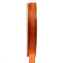 Artículo Cinta de regalo cinta decorativa punteada naranja 10mm 25m