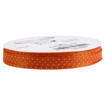 Artículo Cinta de regalo decorativa de puntos naranja 10 mm 25 m