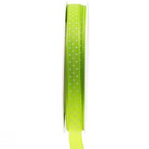 Artículo Cinta de regalo cinta decorativa punteada Mayo verde 10mm 25m