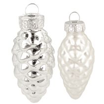 Artículo Conos mixtos de cristal plateado 5cm 14 uds