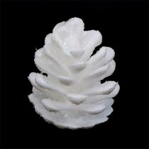Artículo Conos decorativos purpurina blanca decoración dispersa decoración colgante 3,5 cm 45 piezas