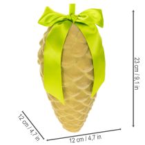 Artículo Colgantes de piñas artificiales con cinta y lazo de regalo, 23 cm, 3 unidades.