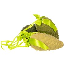 Artículo Colgantes de piñas artificiales con cinta y lazo de regalo, 23 cm, 3 unidades.