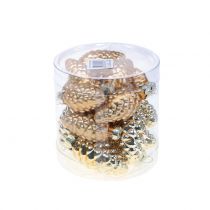 Artículo Conos mix de vidrio dorado 5cm 14uds