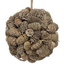 Artículo Bola cónica para colgar piñas de aliso blanqueadas 12cm
