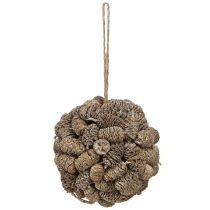 Artículo Bola cónica para colgar piñas de aliso blanqueadas 12cm