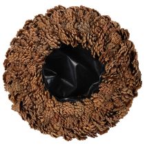 Artículo Maceta redonda de piñas, 38 cm; maceta redonda de piñas, marrón natural, hecha de piñas, 38 cm x 14 cm.