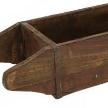 Caja de madera vintage macetero forma ladrillo madera 42×14,5cm