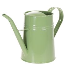 Artículo Regadera de metal vintage para interiores, verde menta, 1,7 L, jarrón decorativo, diseño retro, 23 cm de alto.