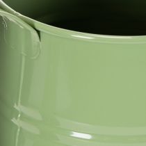 Artículo Regadera de metal vintage para interiores, verde menta, 1,7 L, jarrón decorativo, diseño retro, 23 cm de alto.