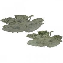 Artículo Cuenco decorativo hojas de otoño decorativas de metal Ø33/40cm juego de 2