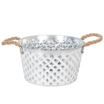 Artículo Bol de zinc, bol decorativo, metal con asa de cuerda, Ø22cm H12cm