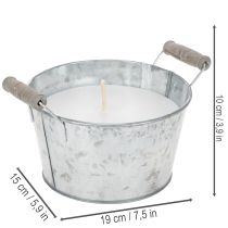 Artículo Vela en cubo de zinc para crear un ambiente acogedor en terrazas y balcones (15 cm).