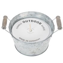 Artículo Vela en cubo de zinc para crear un ambiente acogedor en terrazas y balcones (15 cm).