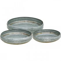 Cuenco de zinc cuenco de metal óxido antiguo Ø40/46/52cm juego de 3