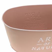 Artículo Macetero ovalado de zinc rosa viejo 27×18cm Al.12,5cm
