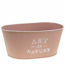 Artículo Macetero ovalado de zinc rosa viejo 27×18cm Al.12,5cm