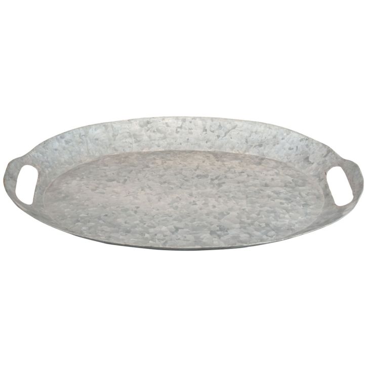 Bandeja decorativa bandeja ovalada de metal bandeja de zinc 47×34×3cm