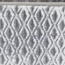 Artículo Maceta de zinc con diseño de rombos, 15 cm de alto.
