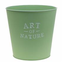 Artículo Macetero macetero de zinc metal verde menta Ø22cm H21cm