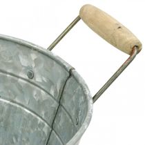 Tina zinc macetero metal mango madera L57.5cm W31.5cm