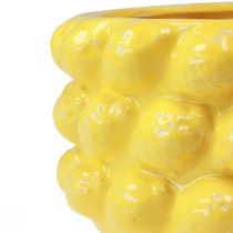 Artículo Macetero de cerámica con forma de limón, macetero amarillo Ø26cm H12cm