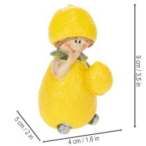 Artículo Figuritas de niño limón Decoración de mesa para verano estilo vintage, salas de estar y balcones 9 cm, 3 pzs