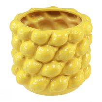 Jarrón de limón macetero de cerámica amarillo limón Ø17cm H15cm