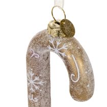 Artículo Adorno de cristal con forma de bastón de caramelo, decoración navideña nostálgica para el árbol, 22 cm.