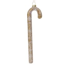 Artículo Adorno de cristal con forma de bastón de caramelo, decoración navideña nostálgica para el árbol, 22 cm.