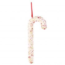 Artículo Perchas de bastón de caramelo blancas con purpurina de colores, 30 cm, juego de 4 piezas