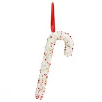 Artículo Decoración navideña de bastón de caramelo colgante blanco colorido de 20 cm, juego de 6